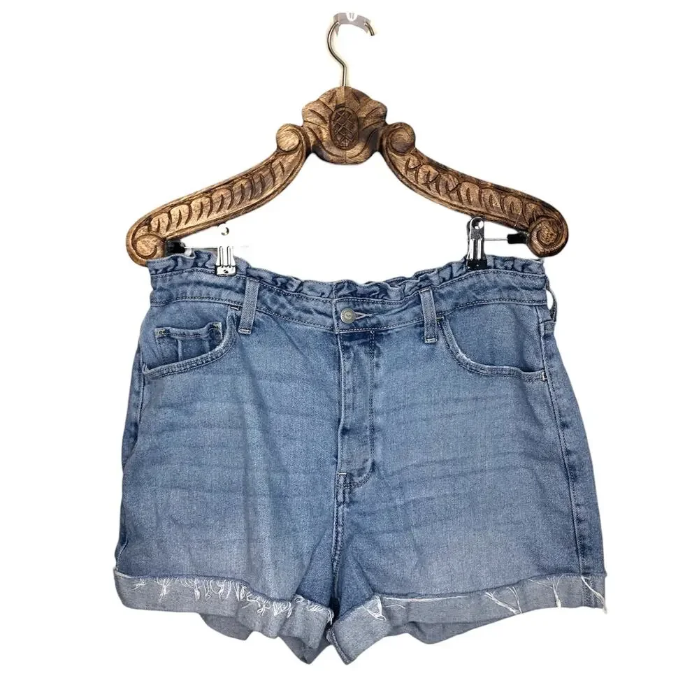 Hollister Ultra High Waist Mom Jean Shorts Button Fly Vintage Stretch 32